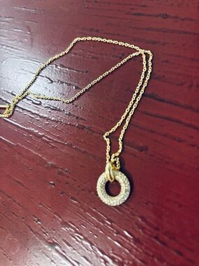 Kendra Scott Gold Pave Circle Pendant Necklace